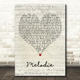 Michael Jackson Melodie Script Heart Decorative Wall Art Gift Song Lyric Print
