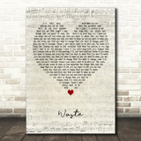Foster The People Waste Script Heart Decorative Wall Art Gift Song Lyric Print