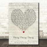 ABBA Money Money Money Script Heart Decorative Wall Art Gift Song Lyric Print