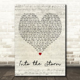 BANNERS Into the Storm Script Heart Decorative Wall Art Gift Song Lyric Print