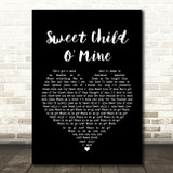 Guns N Roses Sweet Child O' Mine Black Heart Song Lyric Quote Print
