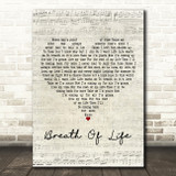 Erasure Breath Of Life Script Heart Decorative Wall Art Gift Song Lyric Print