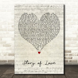 Bon Jovi Story of Love Script Heart Decorative Wall Art Gift Song Lyric Print