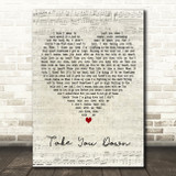 ILLENIUM Take You Down Script Heart Decorative Wall Art Gift Song Lyric Print