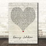 MC Devvo Donny Soldier Script Heart Decorative Wall Art Gift Song Lyric Print