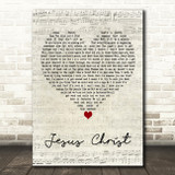 Brand New Jesus Christ Script Heart Decorative Wall Art Gift Song Lyric Print