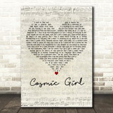 Jamiroquai Cosmic Girl Script Heart Decorative Wall Art Gift Song Lyric Print