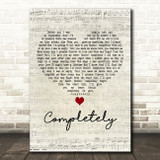 Collin Raye Completely Script Heart Decorative Wall Art Gift Song Lyric Print