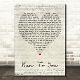 Lea Michele Run To You Script Heart Decorative Wall Art Gift Song Lyric Print
