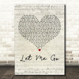 3 Doors Down Let Me Go Script Heart Decorative Wall Art Gift Song Lyric Print