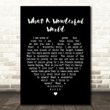 What A Wonderful World Louis Armstrong Black Heart Song Lyric Quote Print