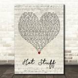 Donna Summer Hot Stuff Script Heart Decorative Wall Art Gift Song Lyric Print