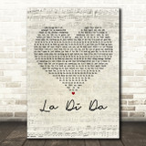 Lennon Stella La Di Da Script Heart Decorative Wall Art Gift Song Lyric Print