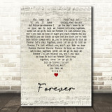 Kelly Llorenna Forever Script Heart Decorative Wall Art Gift Song Lyric Print