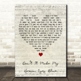 Crystal Gayle Dont It Make My Brown Eyes Blue Script Heart Song Lyric Print