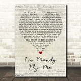10cc Im Mandy Fly Me Script Heart Decorative Wall Art Gift Song Lyric Print