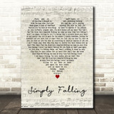 Iyeoka Simply Falling Script Heart Decorative Wall Art Gift Song Lyric Print