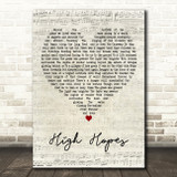 Pink Floyd High Hopes Script Heart Decorative Wall Art Gift Song Lyric Print