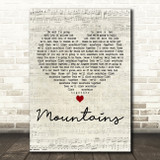 Emeli Sandé Mountains Script Heart Decorative Wall Art Gift Song Lyric Print