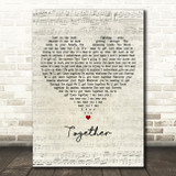 Jamie Lawson Together Script Heart Decorative Wall Art Gift Song Lyric Print