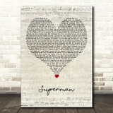 Tarrus Riley Superman Script Heart Decorative Wall Art Gift Song Lyric Print