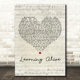 DMA'S Learning Alive Script Heart Decorative Wall Art Gift Song Lyric Print