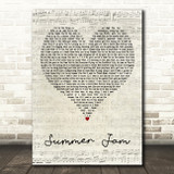 Jake Owen Summer Jam Script Heart Decorative Wall Art Gift Song Lyric Print