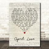 Pat Boone April Love Script Heart Decorative Wall Art Gift Song Lyric Print