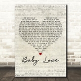 Diana Ross Baby Love Script Heart Decorative Wall Art Gift Song Lyric Print