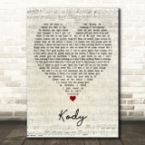 Matchbox Twenty Kody Script Heart Decorative Wall Art Gift Song Lyric Print