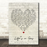 T. Rex Lifes a Gas Script Heart Decorative Wall Art Gift Song Lyric Print