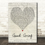 Bastille Good Grief Script Heart Decorative Wall Art Gift Song Lyric Print