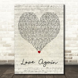 Dua Lipa Love Again Script Heart Decorative Wall Art Gift Song Lyric Print