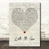 James Bay Let It Go Script Heart Decorative Wall Art Gift Song Lyric Print