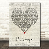 Mark Wills Universe Script Heart Decorative Wall Art Gift Song Lyric Print