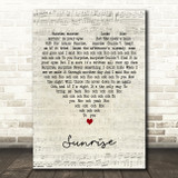 Norah Jones Sunrise Script Heart Decorative Wall Art Gift Song Lyric Print