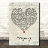 Tom Grennan Praying Script Heart Decorative Wall Art Gift Song Lyric Print