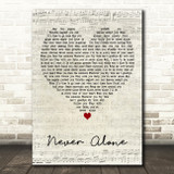 Lady A Never Alone Script Heart Decorative Wall Art Gift Song Lyric Print