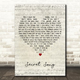 Staind Secret Song Script Heart Decorative Wall Art Gift Song Lyric Print