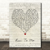 Bee Gees Run To Me Script Heart Decorative Wall Art Gift Song Lyric Print