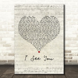 Parmalee I See You Script Heart Decorative Wall Art Gift Song Lyric Print