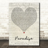 LL Cool J Paradise Script Heart Decorative Wall Art Gift Song Lyric Print