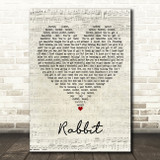 Chas & Dave Rabbit Script Heart Decorative Wall Art Gift Song Lyric Print