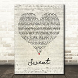 Inner Circle Sweat Script Heart Decorative Wall Art Gift Song Lyric Print