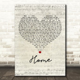 One Direction Home Script Heart Decorative Wall Art Gift Song Lyric Print
