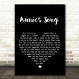 John Denver Annie's Song Black Heart Song Lyric Quote Print