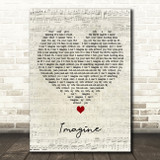 Ben Platt Imagine Script Heart Decorative Wall Art Gift Song Lyric Print