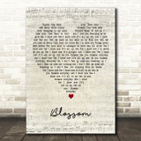 Candlebox Blossom Script Heart Decorative Wall Art Gift Song Lyric Print
