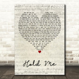 Tom Odell Hold Me Script Heart Decorative Wall Art Gift Song Lyric Print