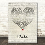 OneRepublic Choke Script Heart Decorative Wall Art Gift Song Lyric Print